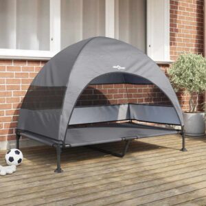 Lit pour Chien Surélevé avec Toit VEVOR – Protection & Confort Extérieur 127 x 81 x 108 cm (L x l x H)