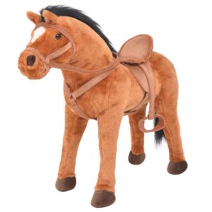 Cheval en Peluche Géant Réaliste – Compagnon Interactif Doux pour Enfants
