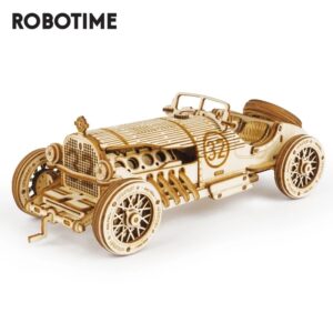 Puzzle 3D Bois Voiture Grand Prix ROKR – Maquette Vintage à Construire sans Colle