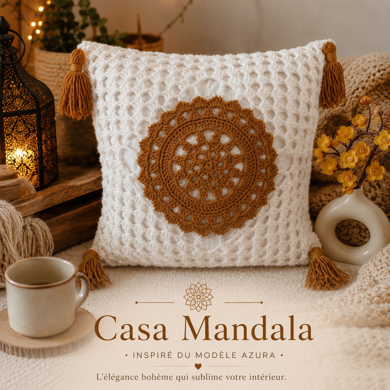 Casa Mandala – Coussin Décoratif Bohème Chic