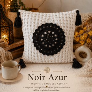 Casa Noir Azur – Coussin Décoratif Bohème Chic